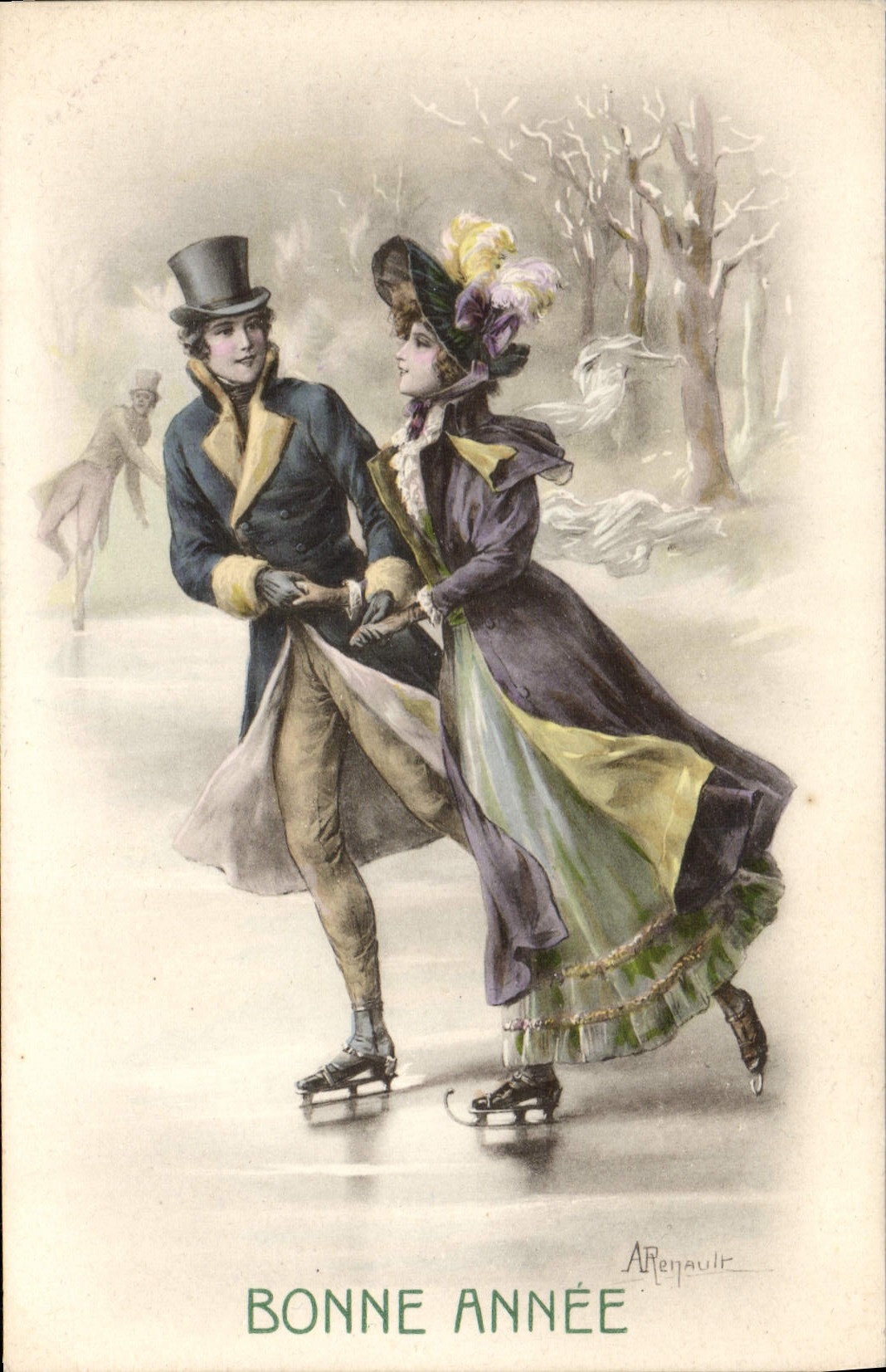 CPA Patinage Patins a glace Femme