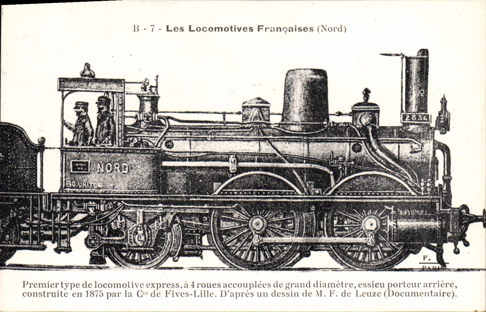 CPA Train Locomotive Premier type de Locomotive express