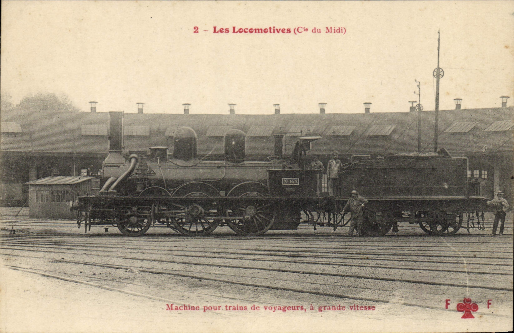 VINTAGE POSTCARD Train Engine Machine for passenger trains has high speed