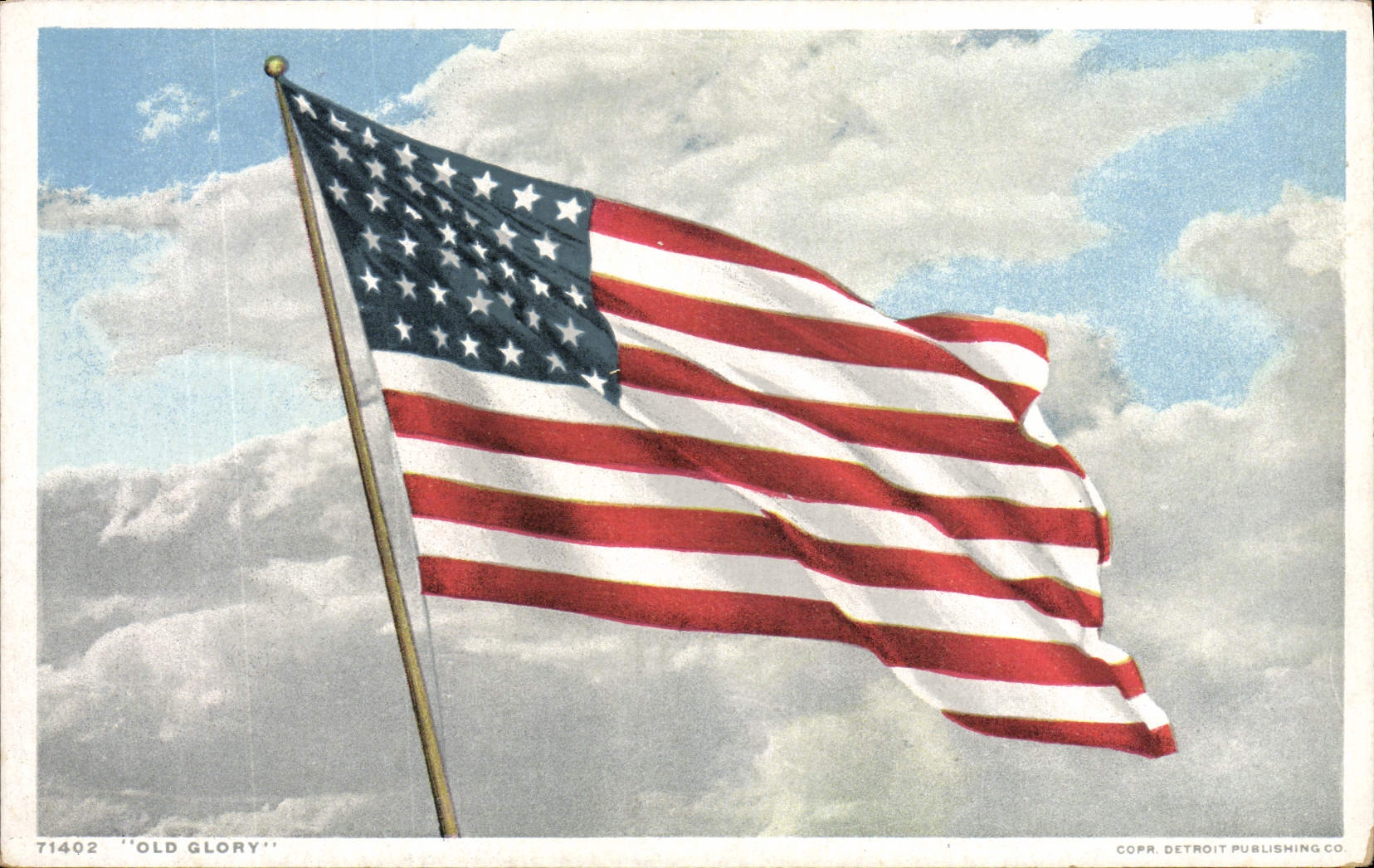 VINTAGE POSTCARD US Militaria Flag Flag Old Glory