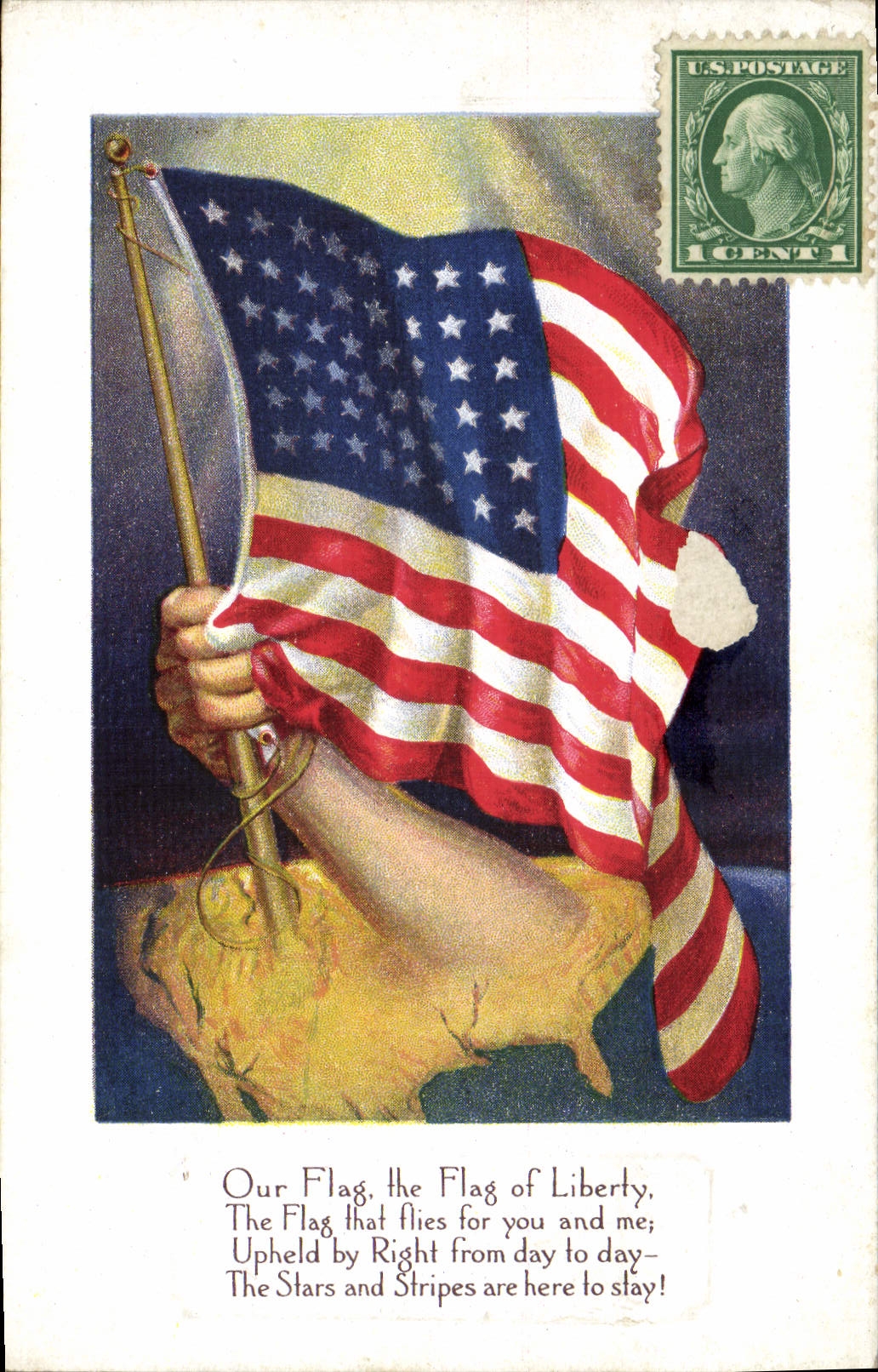 VINTAGE POSTCARD US Militaria Flag Flag