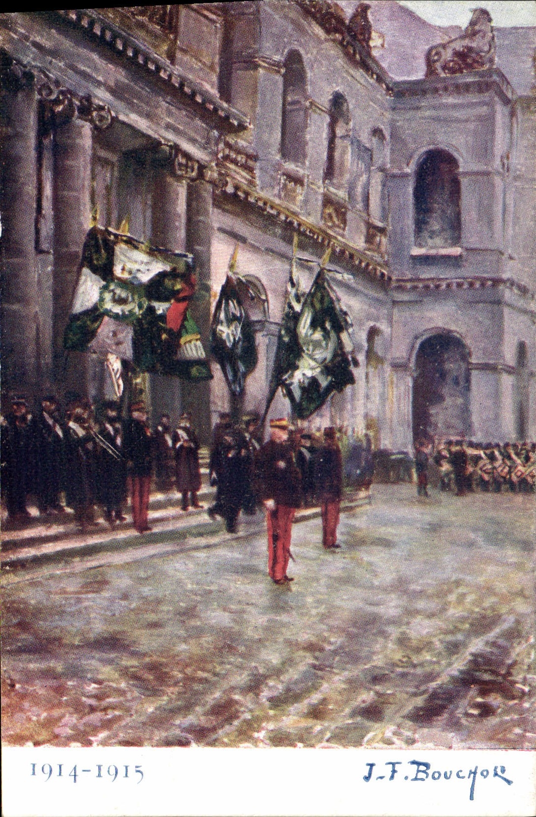 VINTAGE POSTCARD Militaria Museum of the official army Given of the flags taken to the enemy in general Niox