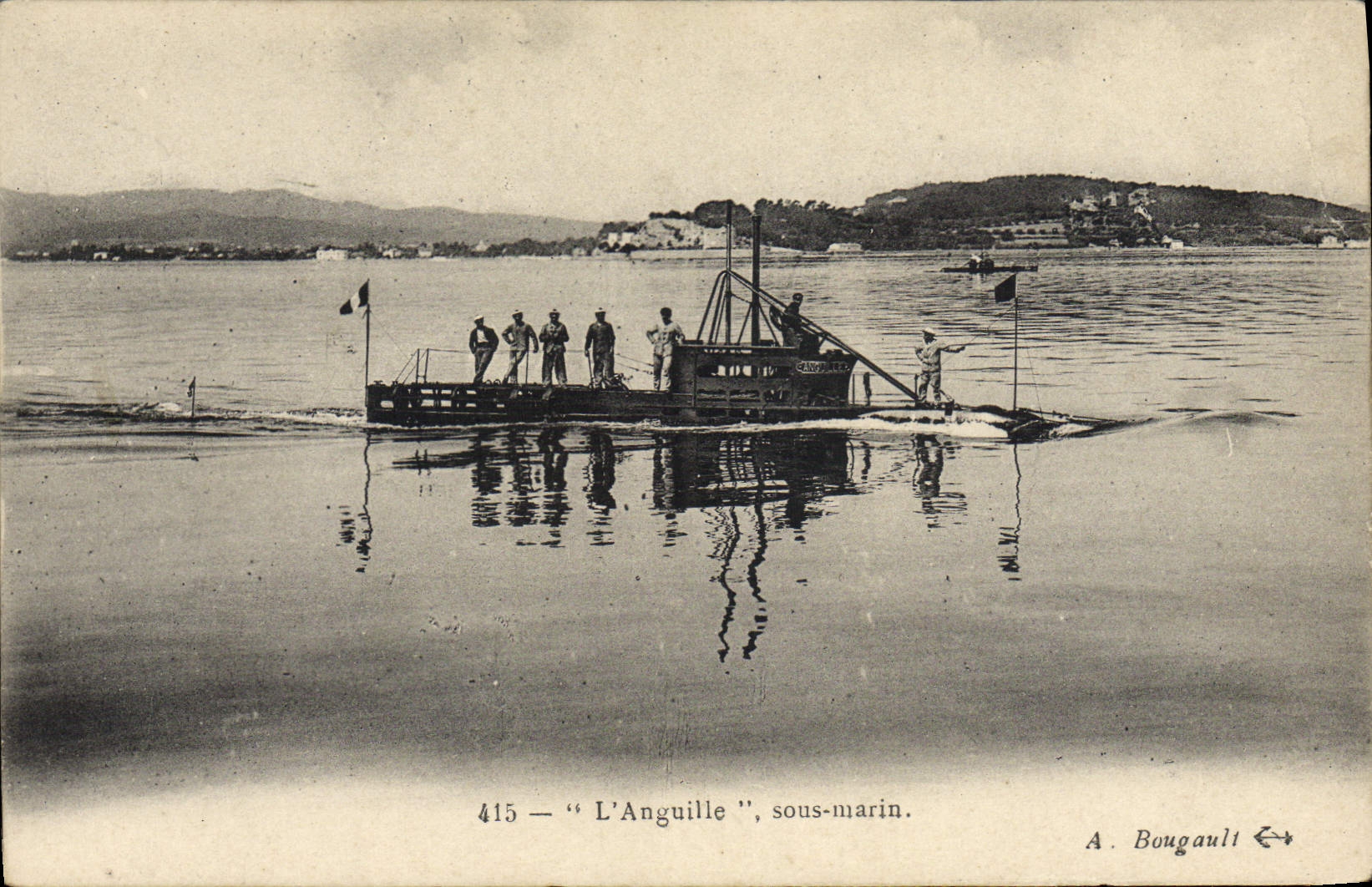 CPA Bateau de guerre L'Anguille Sous-marin