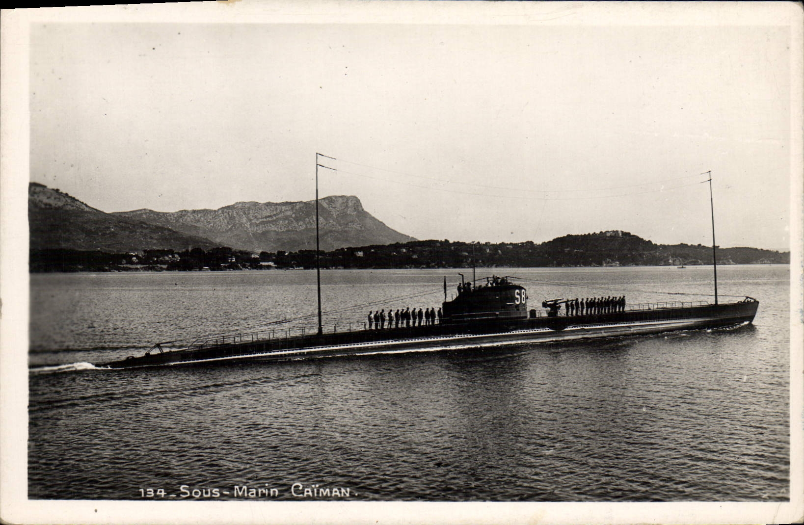 VINTAGE POSTCARD Underwater Warship Caiman