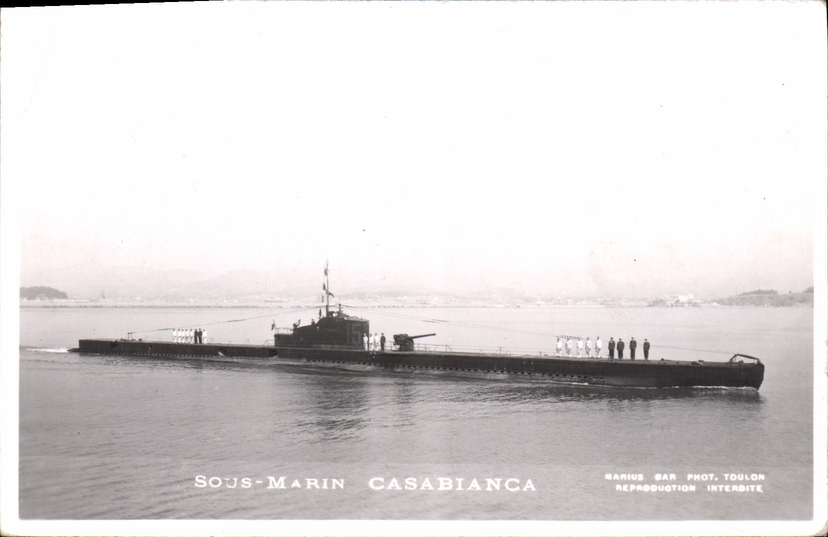 VINTAGE POSTCARD Underwater Warship Casabianca