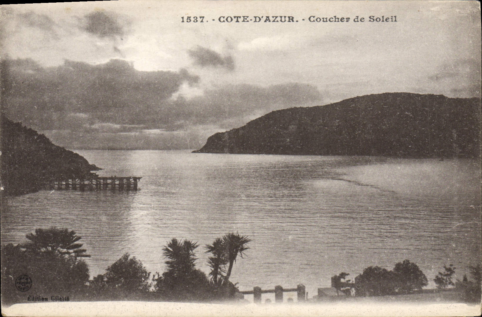 CPA Cote D'Azur Coucher De Soleil