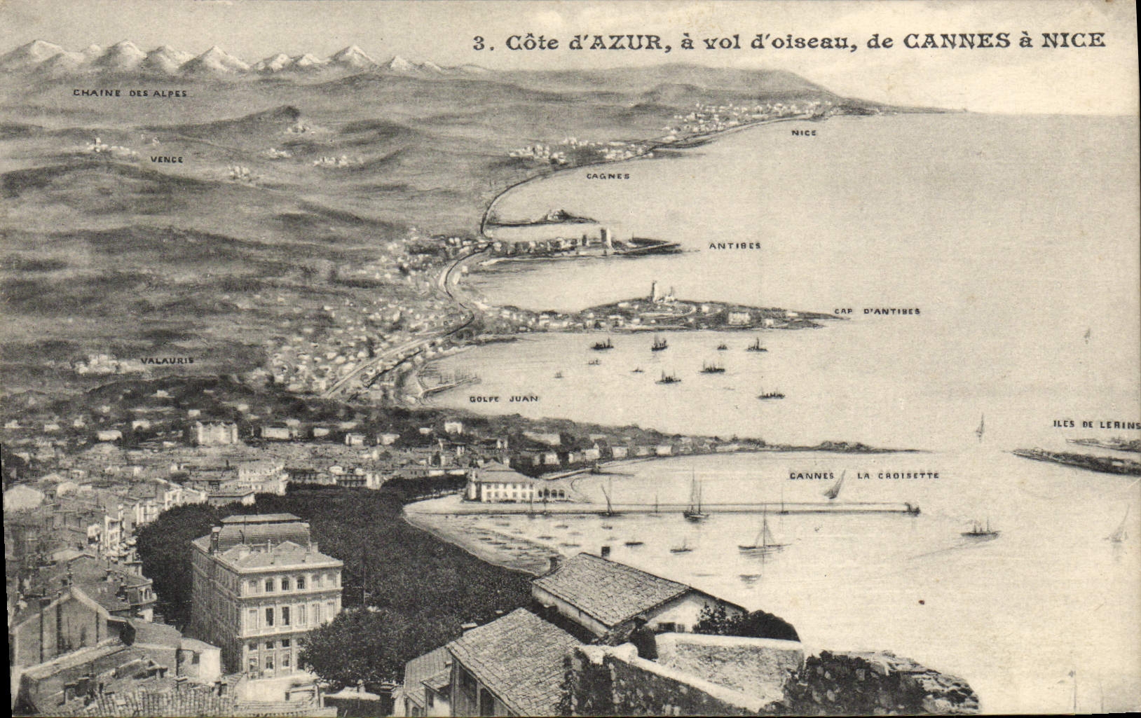 CPA Cote D'Azur A Vol D'Oiseau De Cannes A Nice
