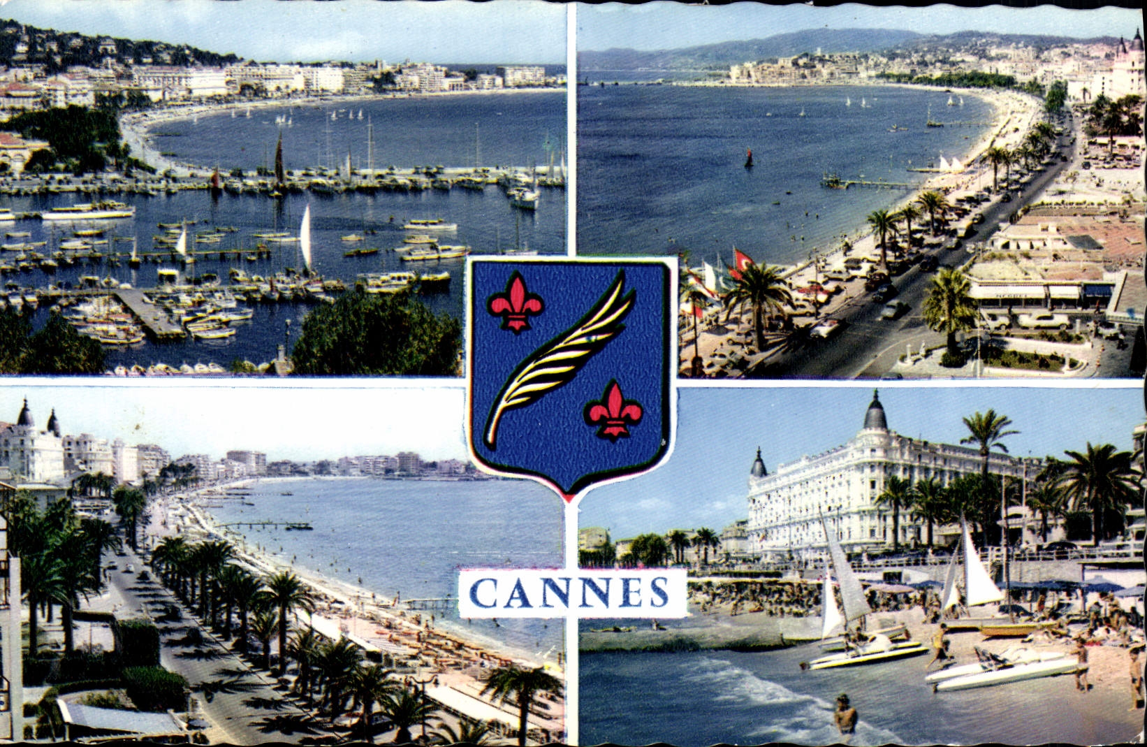 MODERN CARD Cannes the port and de luxe hotels of the Small cross Suquet Carlton