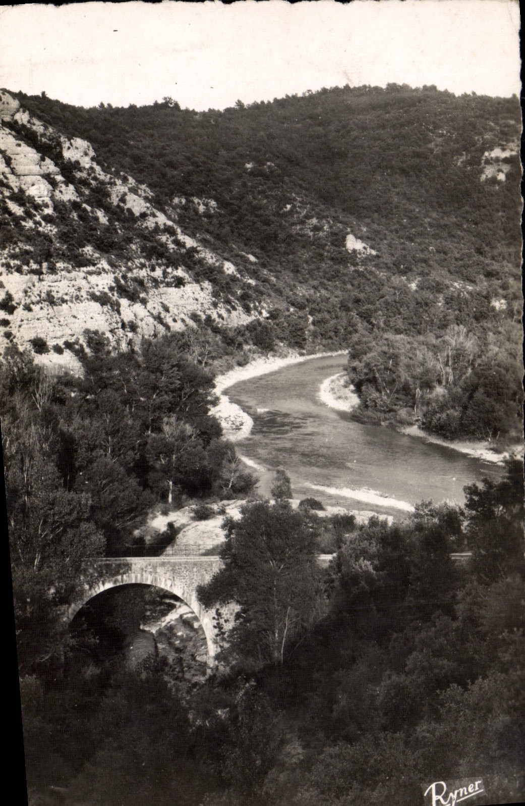 VINTAGE POSTCARD Greoux Les Bains the bridge of the collostre