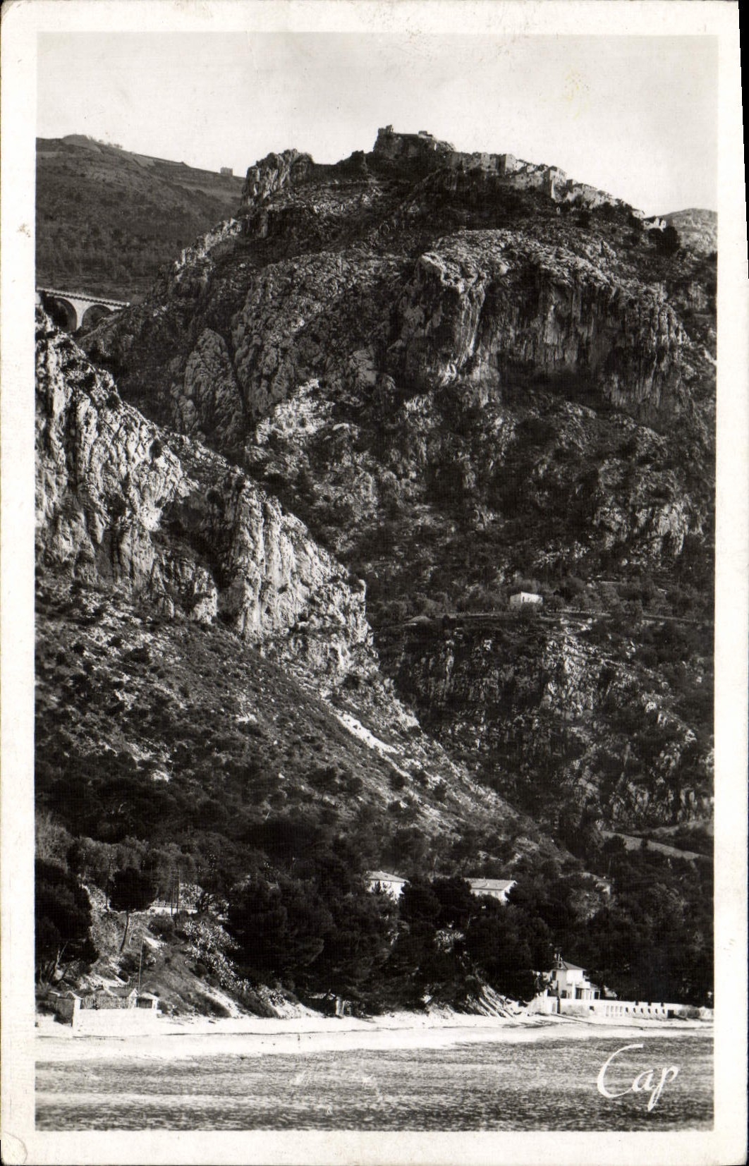 CPA Eze Le Rocher Vu De La Mer
