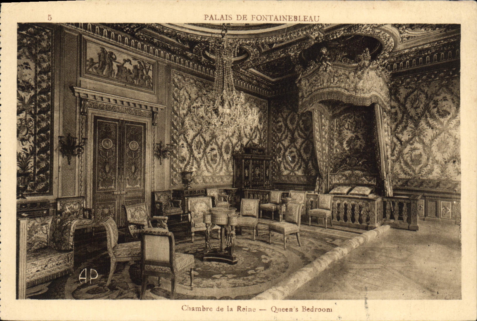 CPA Palais De Fontainebleau Chambre de la reine