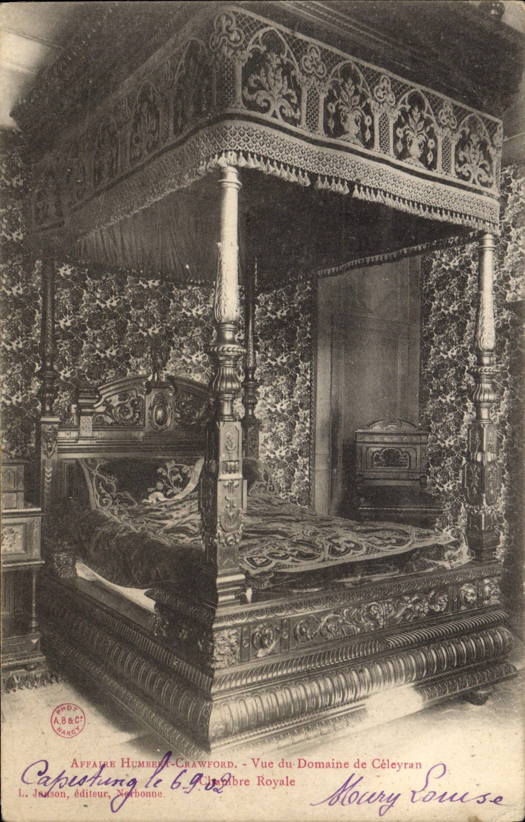 VINTAGE POSTCARD Business Humbert Crawford Seen of the field of Celeyran royal Room