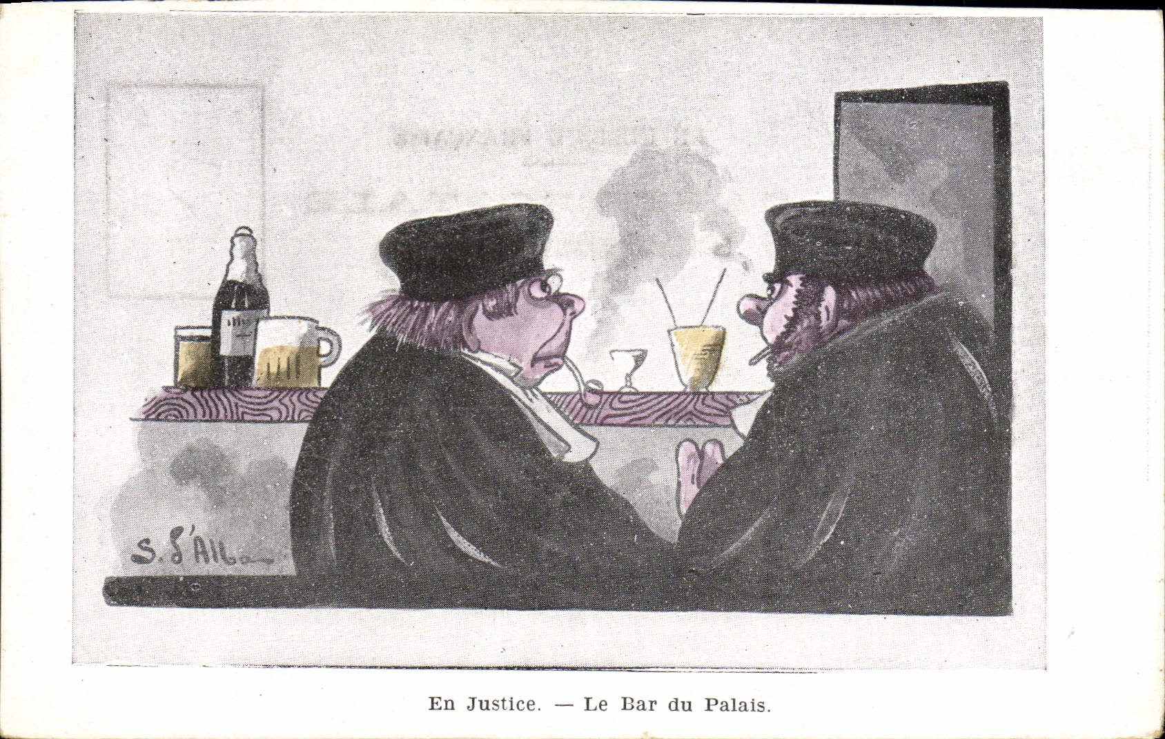 VINTAGE POSTCARD In justice the bar of the palate