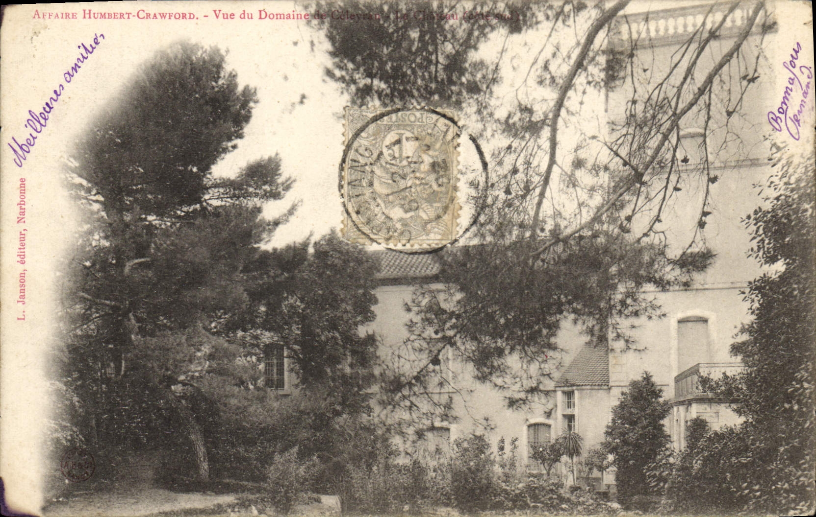 CPA Affaire Humbert Crawford Vue du domaine Celeyran