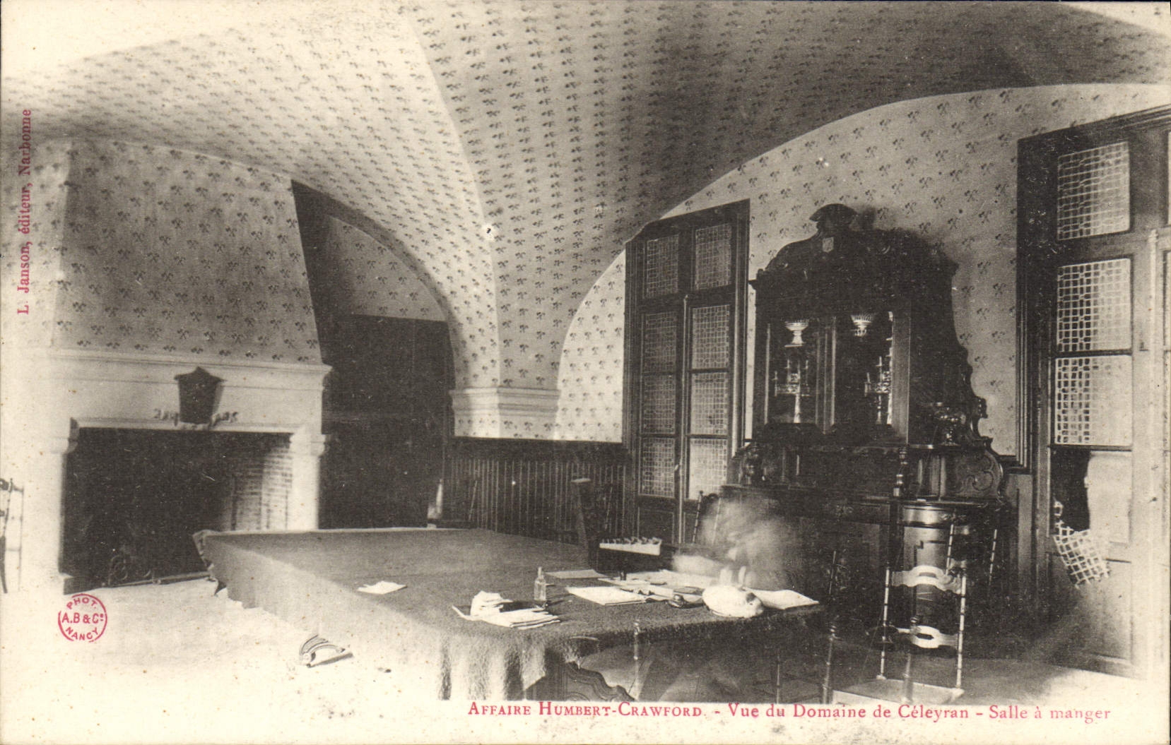 CPA Affaire Humbert Crawford Vue du domaine de Celeyran Salle a manger