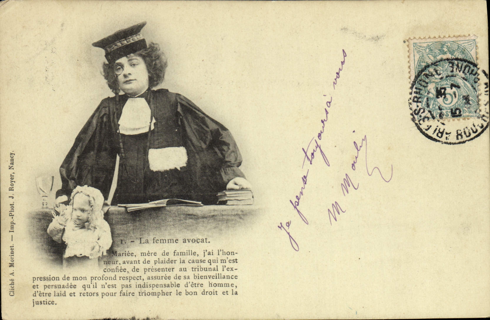 CPA La femme avocat