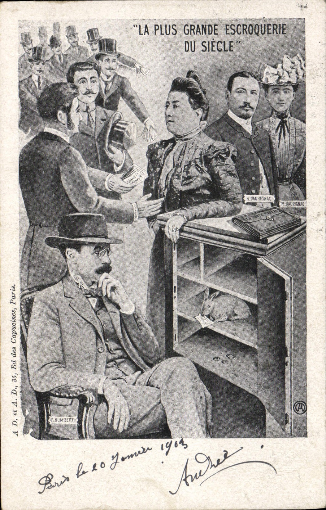 CPA La plus grande escroquerie du siecle 