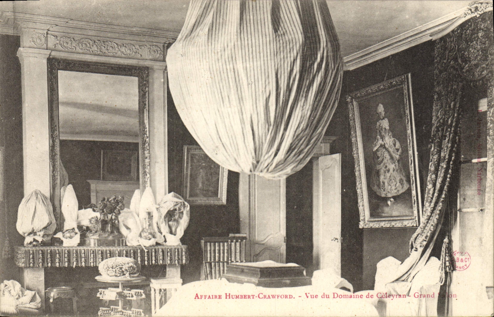 VINTAGE POSTCARD Business Humbert Crawford Seen of the field of Celeyran Large living room