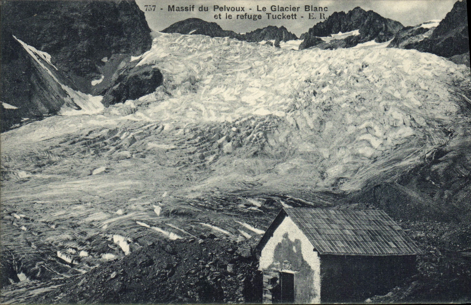 VINTAGE POSTCARD Massive Alpinism of Pelvoux the white glacier and the Tuckett refuge