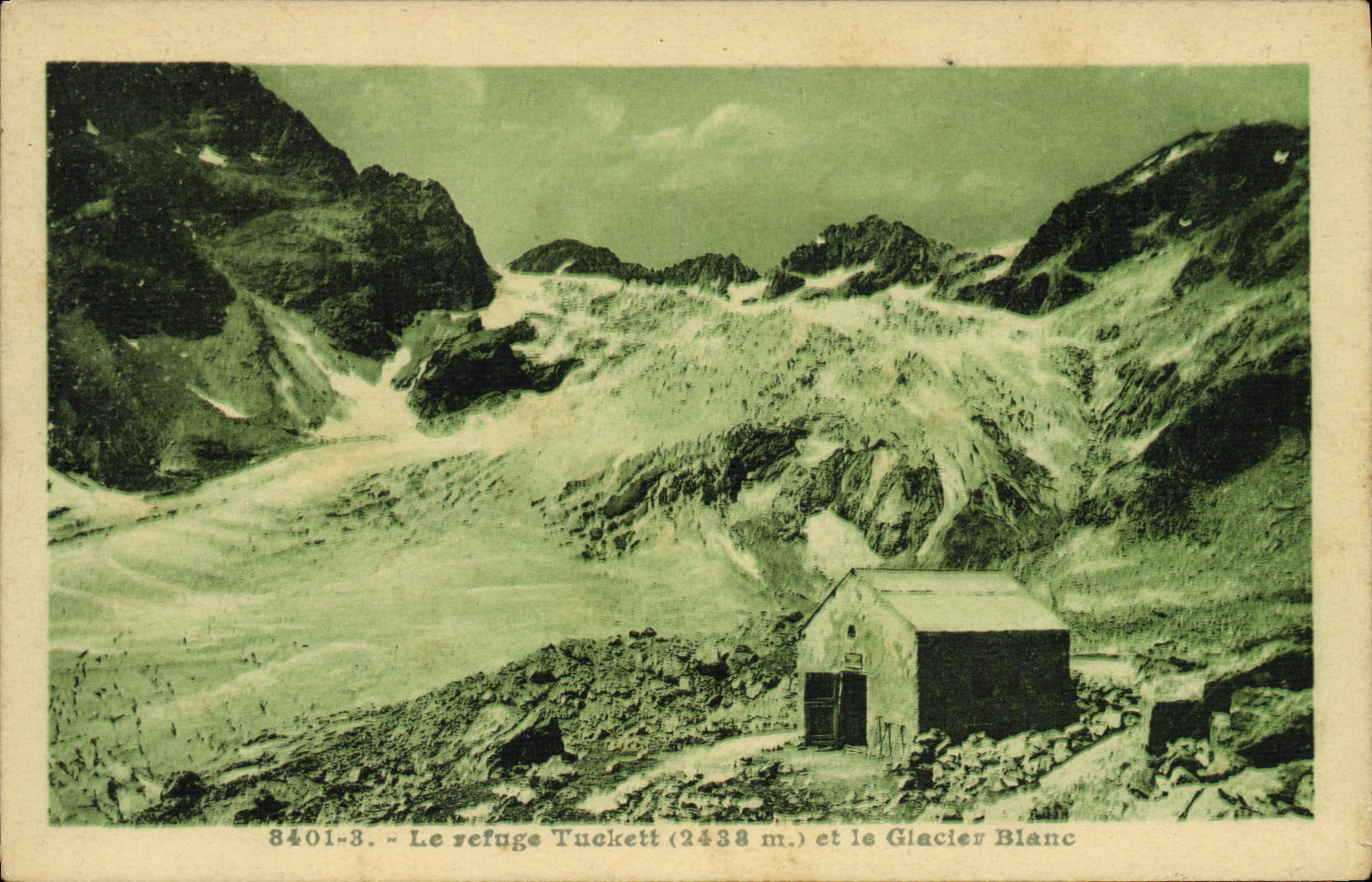 CPA Alpinisme Le refuge Tuckett et le glacier blanc