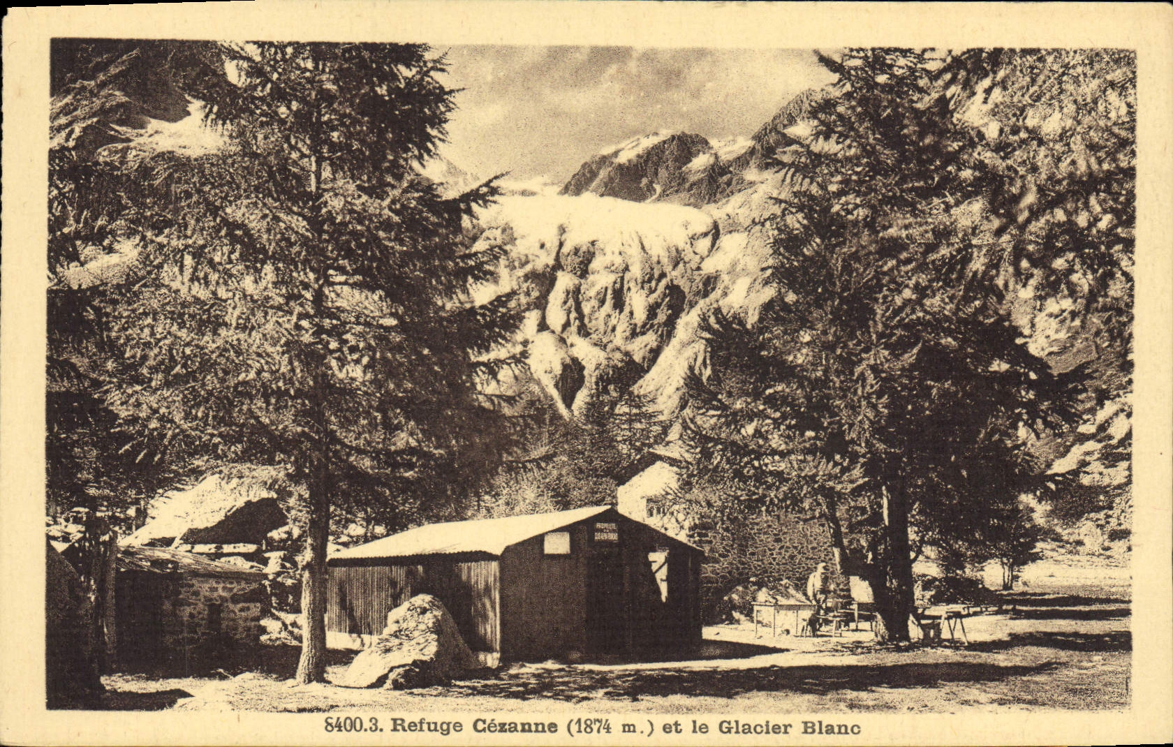 CPA Alpinisme Refuge Cezanne et le glacier Blanc