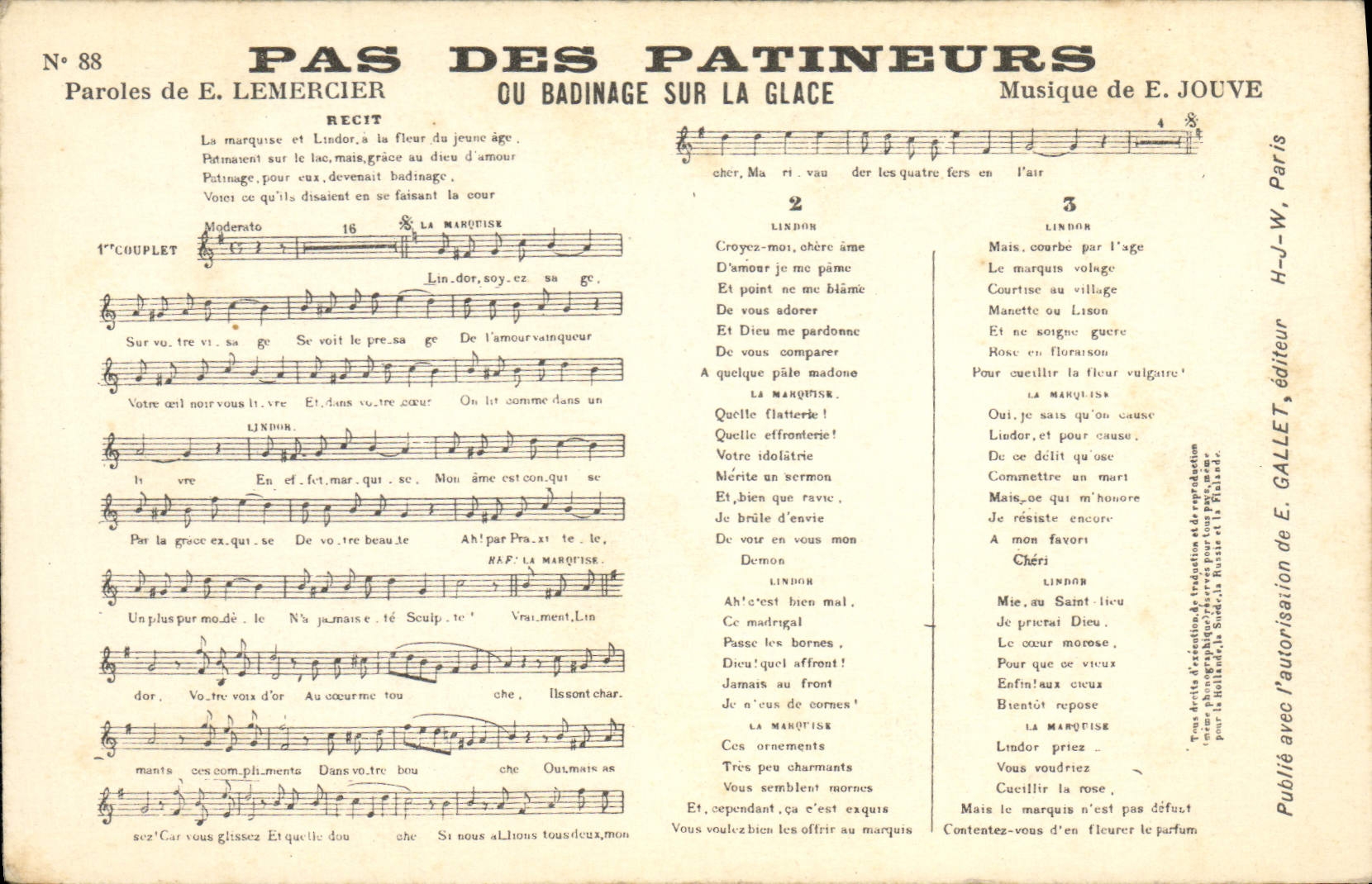 VINTAGE POSTCARD Winter sports Ice-skating Not of the skaters Lemercier Jouve Banter on the ice