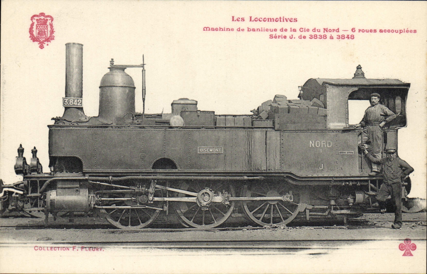 VINTAGE POSTCARD Train Engine Machine of suburbs of the Co of North