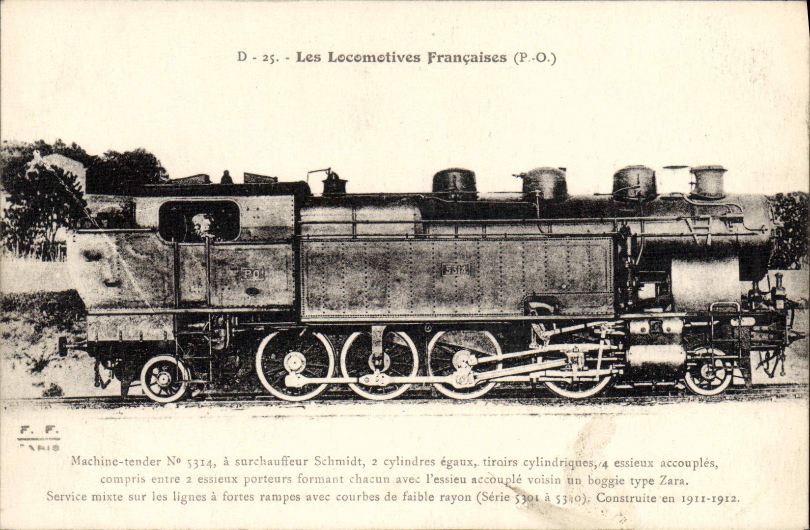 La oferta 5314 de la máquina del motor del tren de la POSTAL de la VENDIMIA tiene sobrecalentador de Schmidt