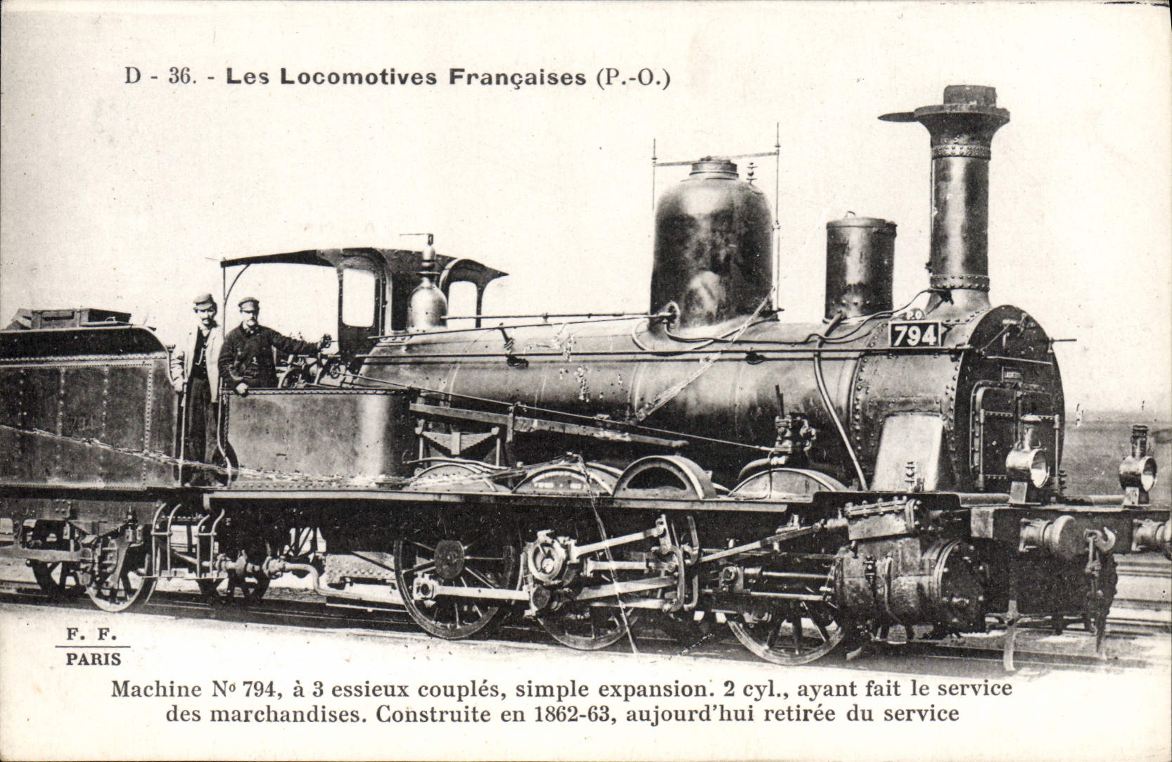 La máquina 794 del motor del tren de la POSTAL de la VENDIMIA tiene 3 pares de los árboles