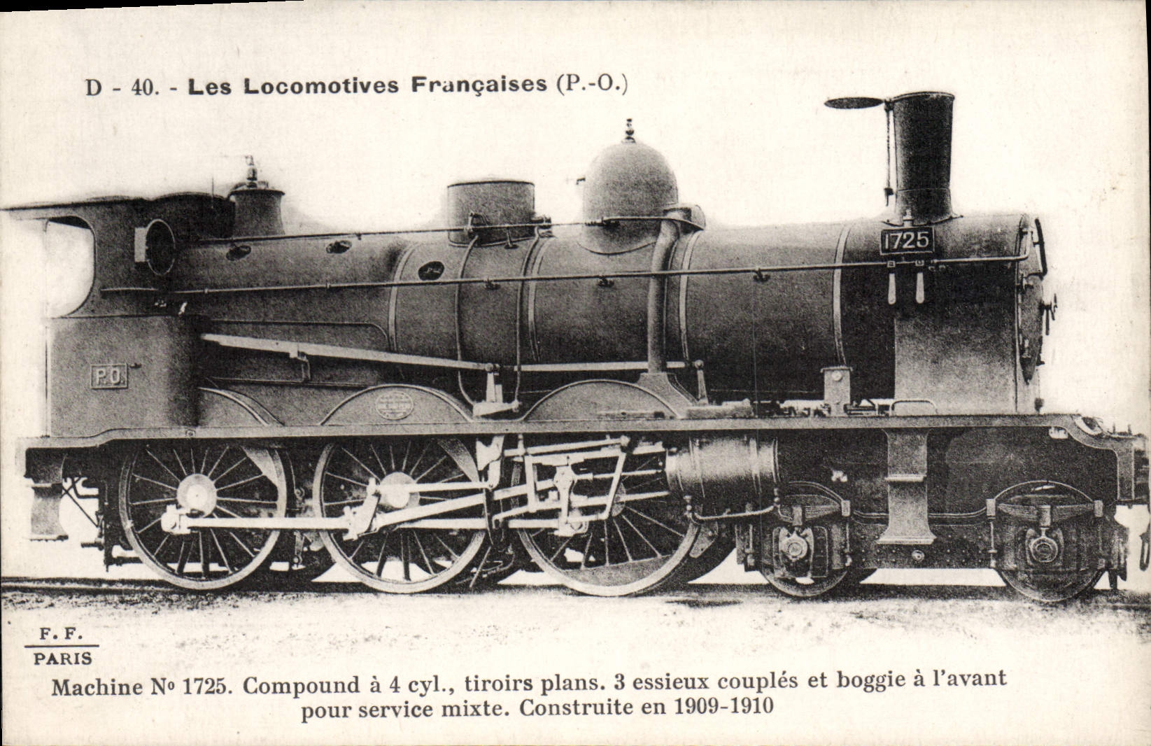 Máquina 1725 del motor del tren de la POSTAL de la VENDIMIA