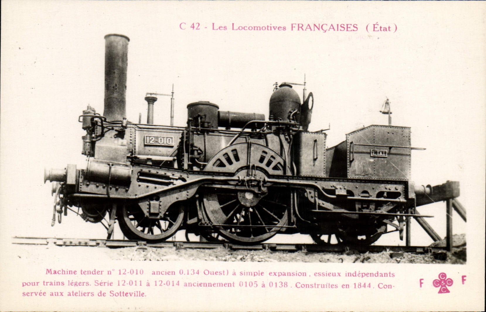 CPA Train Locomotive Machine tender 12 010 Ateliers de Sotteville