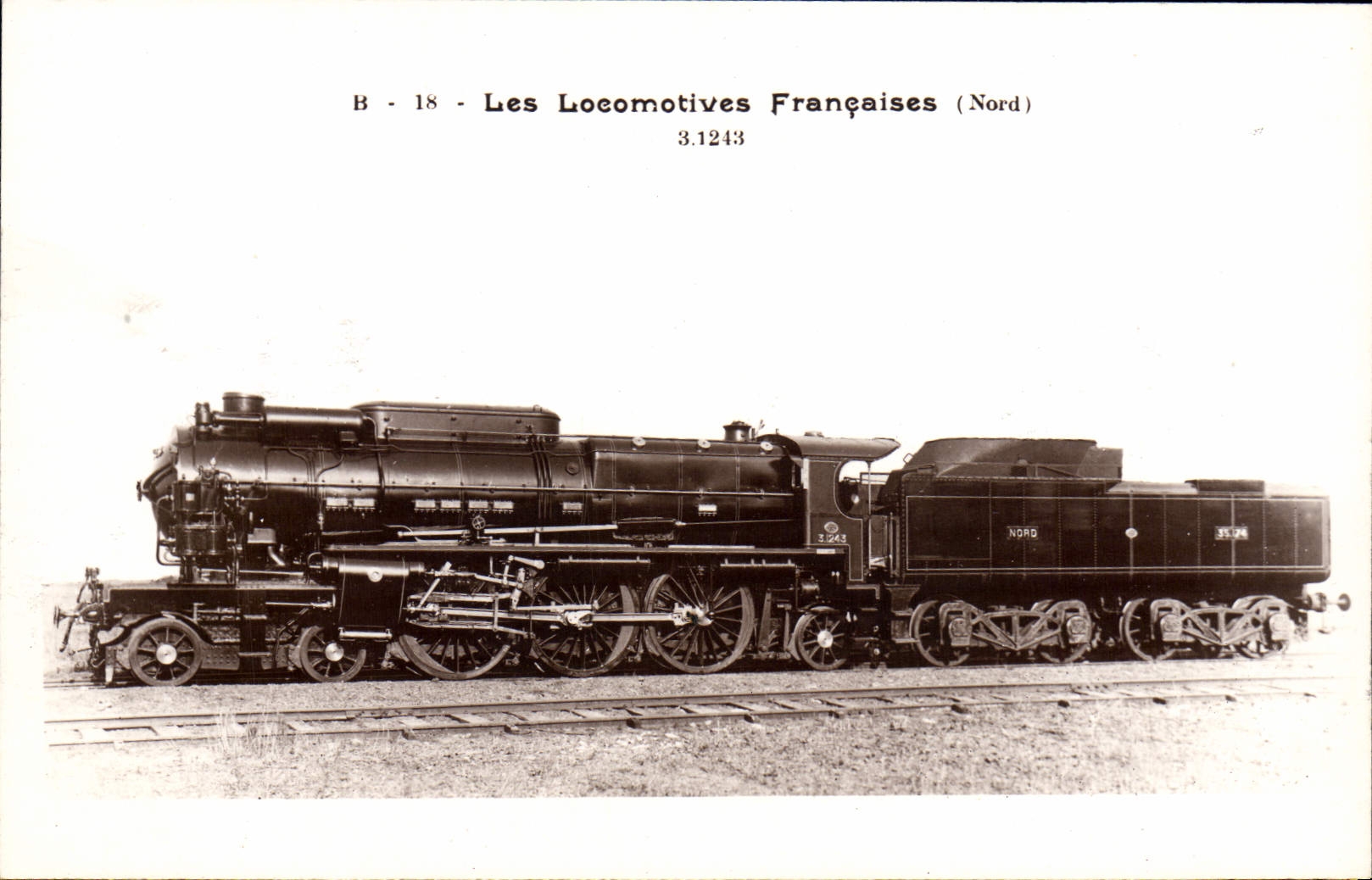 VINTAGE POSTCARD Northern Train Engine 3 1243