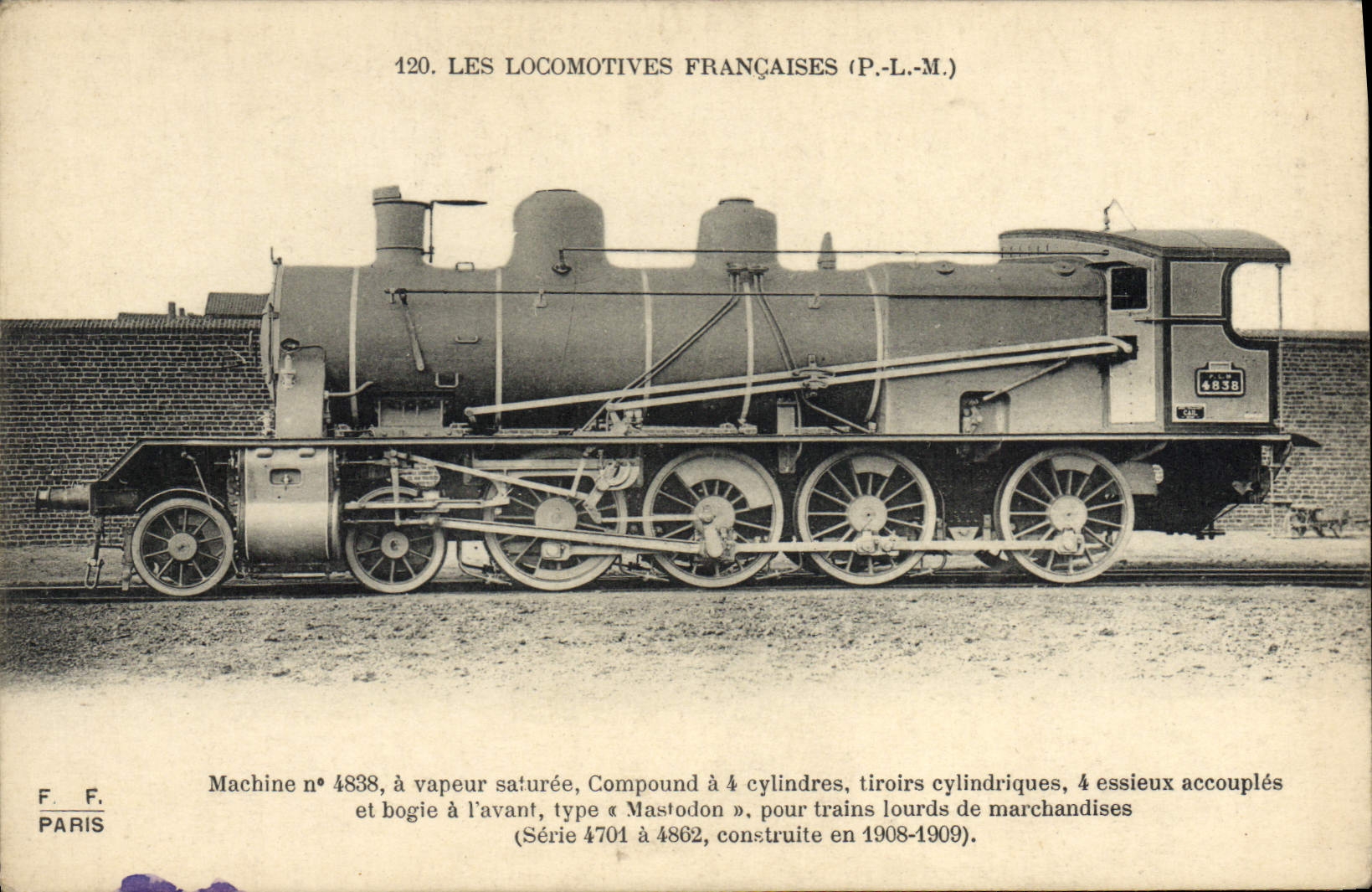 CPA Train Locomotive Machine 4838 a vapeur saturee