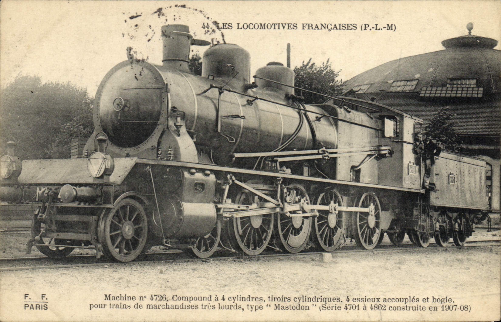 Tipo del mastodonte de la máquina 4726 del motor del tren de la POSTAL de la VENDIMIA