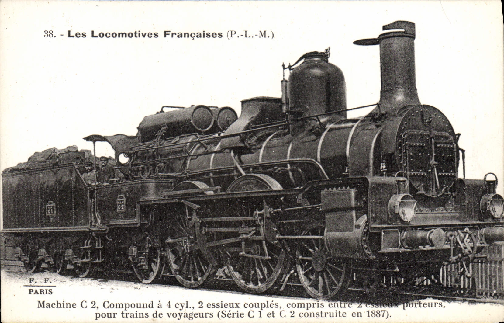 VINTAGE POSTCARD Train Engine C2 Machine