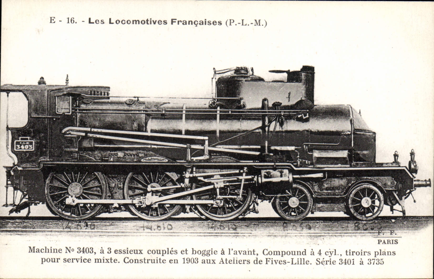 CPA Train Locomotive Machine 3403