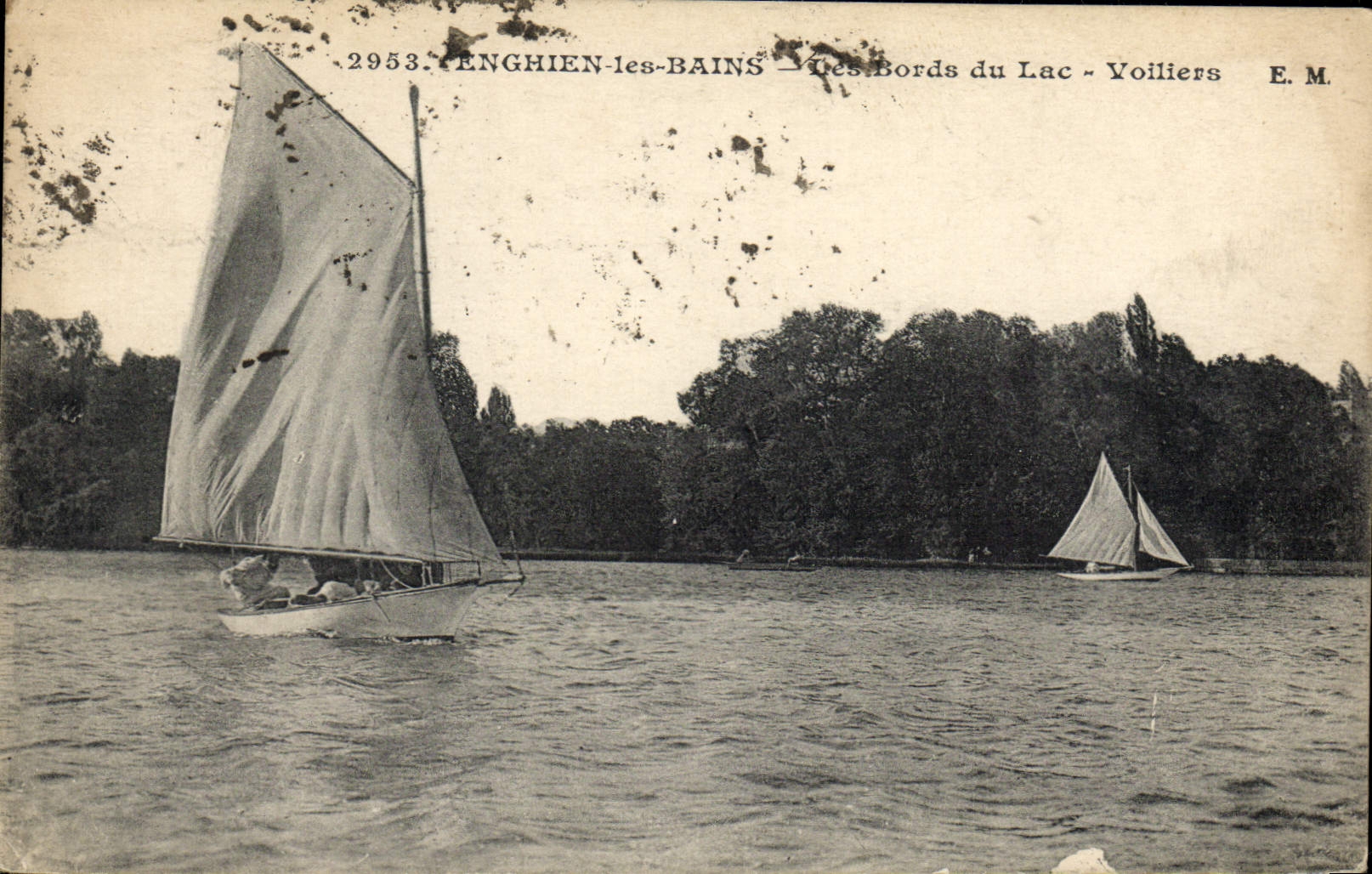 CPA Bateau Voilier Enghien les Bains Les bords du lac Voiliers 