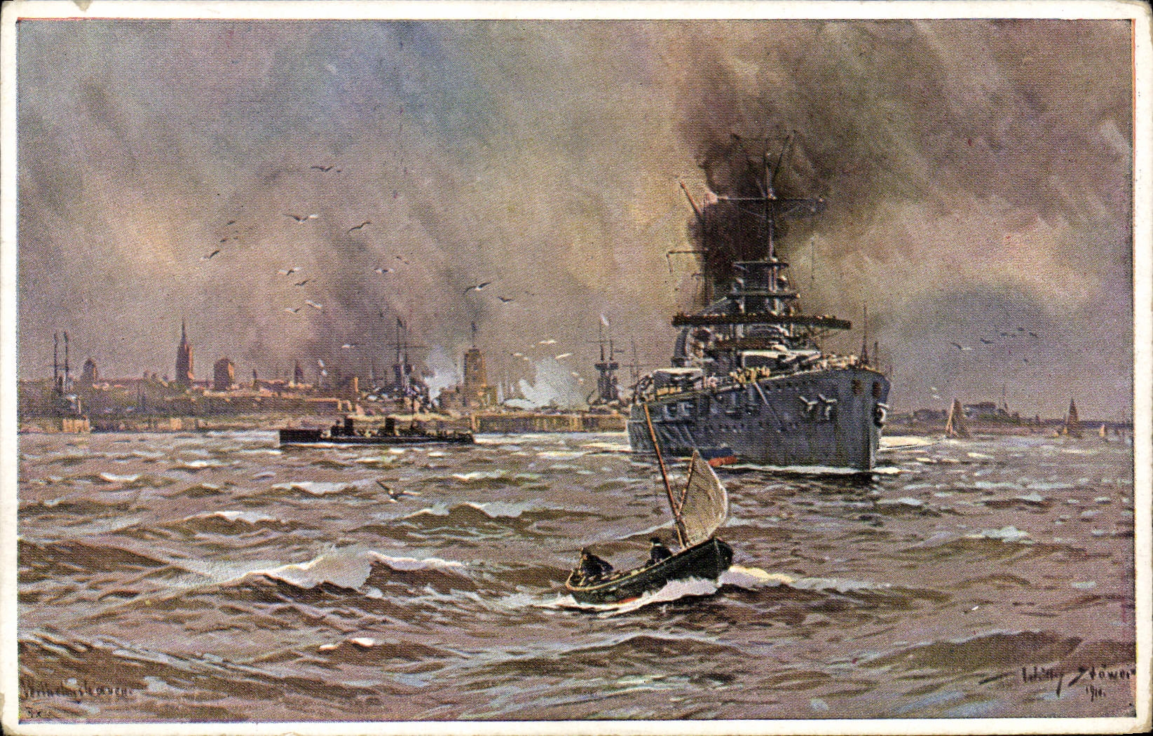 CPA Bateau de guerre