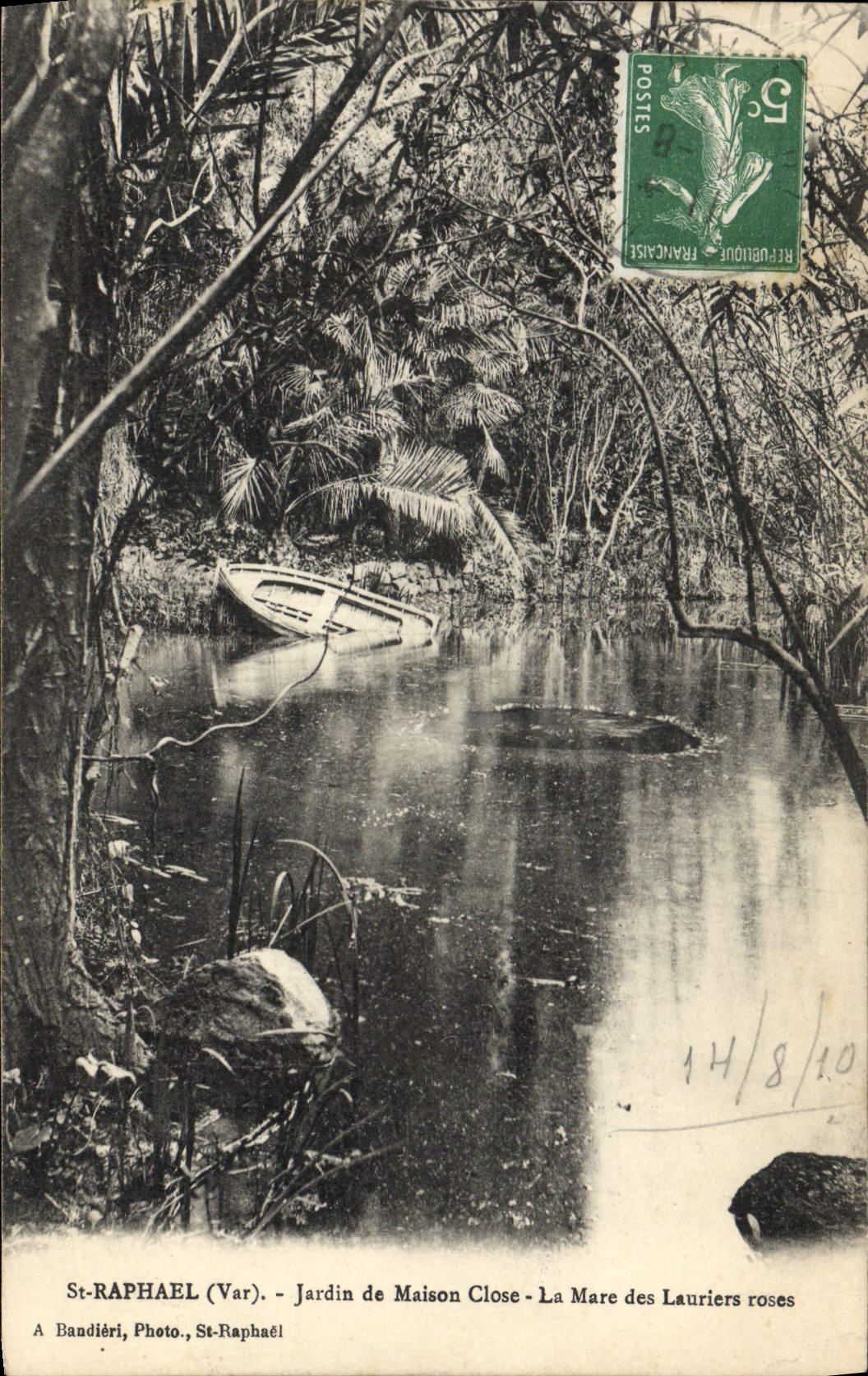 CPA Nu erotique Femme St Raphael Jardin de maison close La mare aux lauriers roses 