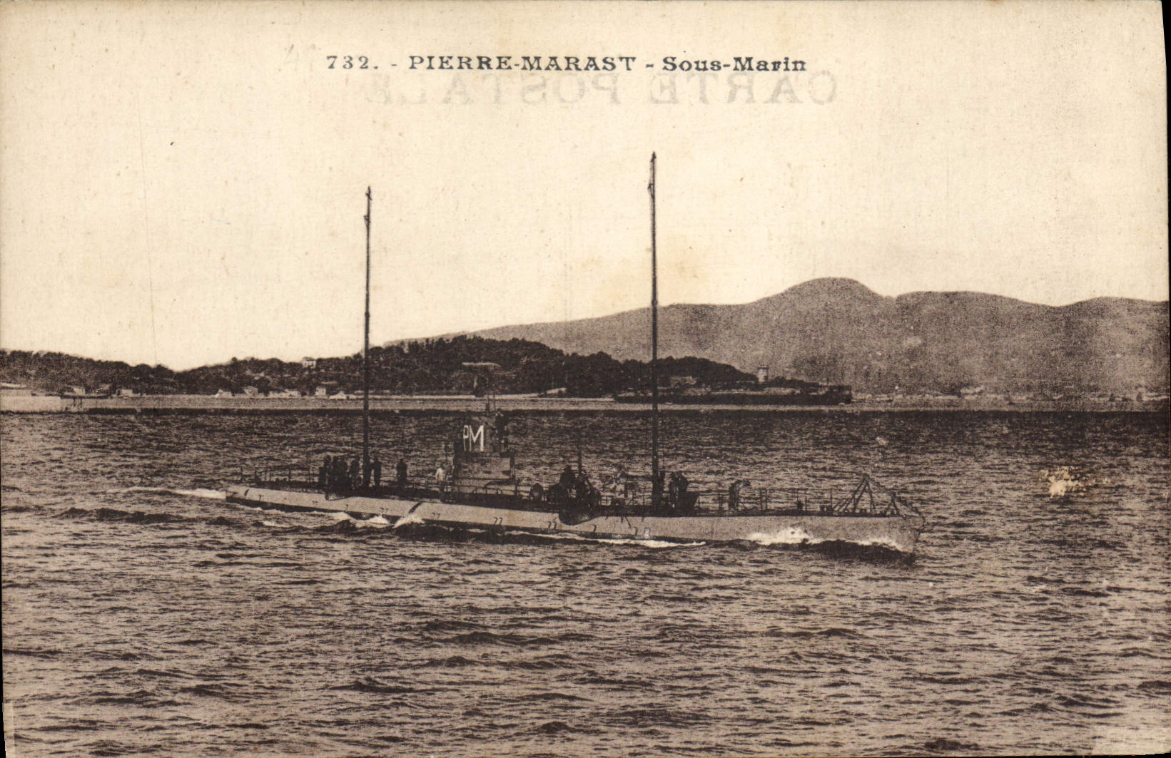 CPA Bateau Pierre Marast Sous marin 