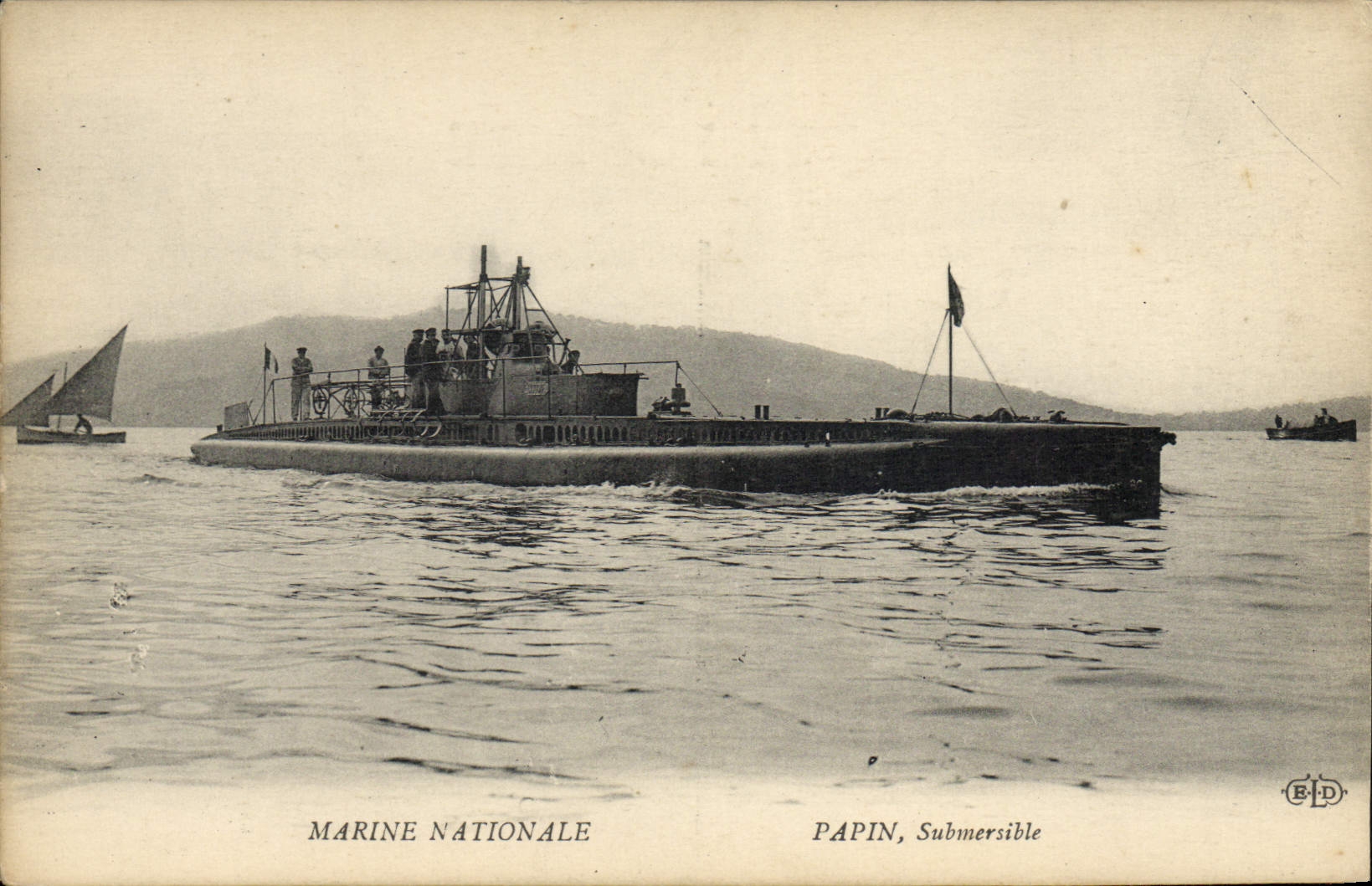 CPA Bateau Sous marin Papin Submersible