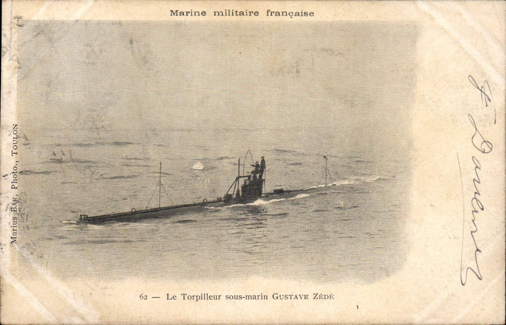 CPA Bateau Le torpilleur Sous marin Gustave Zede