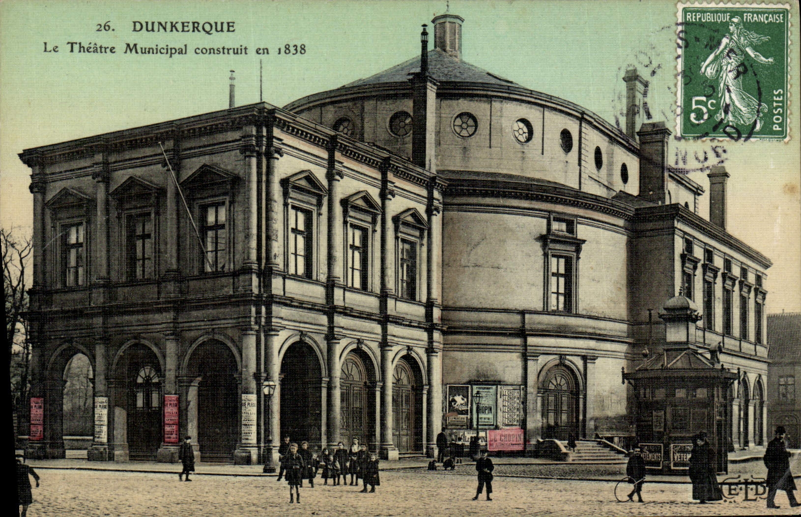 CPA Theatre municipal Dunkerque (carte toilee)