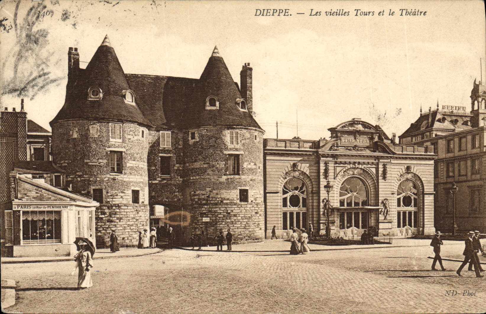 CPA Theatre Dieppe Les vieilles tours et le theatre