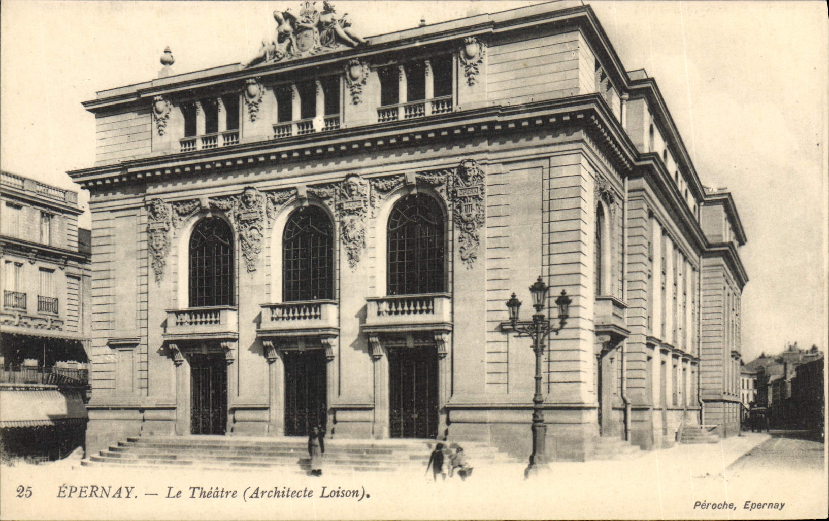 VINTAGE POSTCARD Theater architect Loison Epernay
