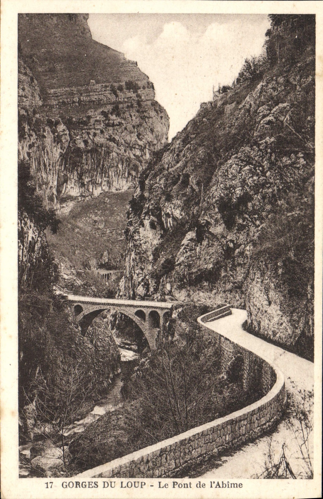 VINTAGE POSTCARD Falls Of the Wolf the Bridge De I' Abime