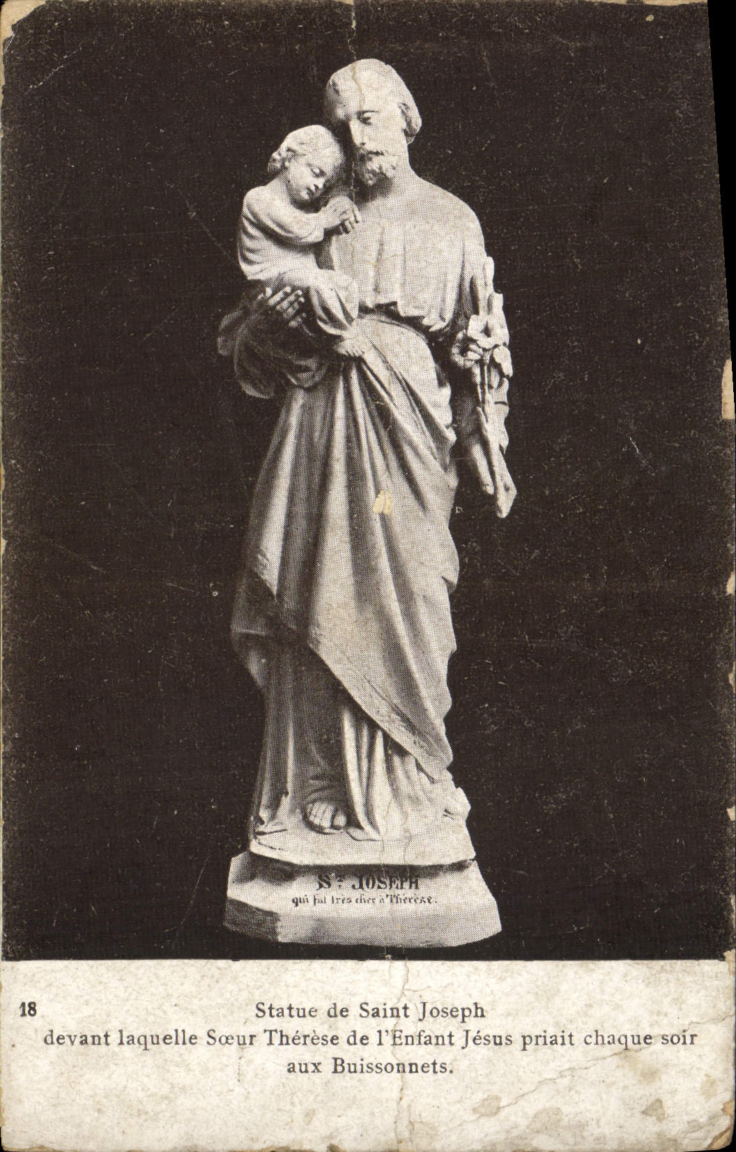 CPA Statue De Saint Joseph Lisieux Sainte Therese Buissonnets