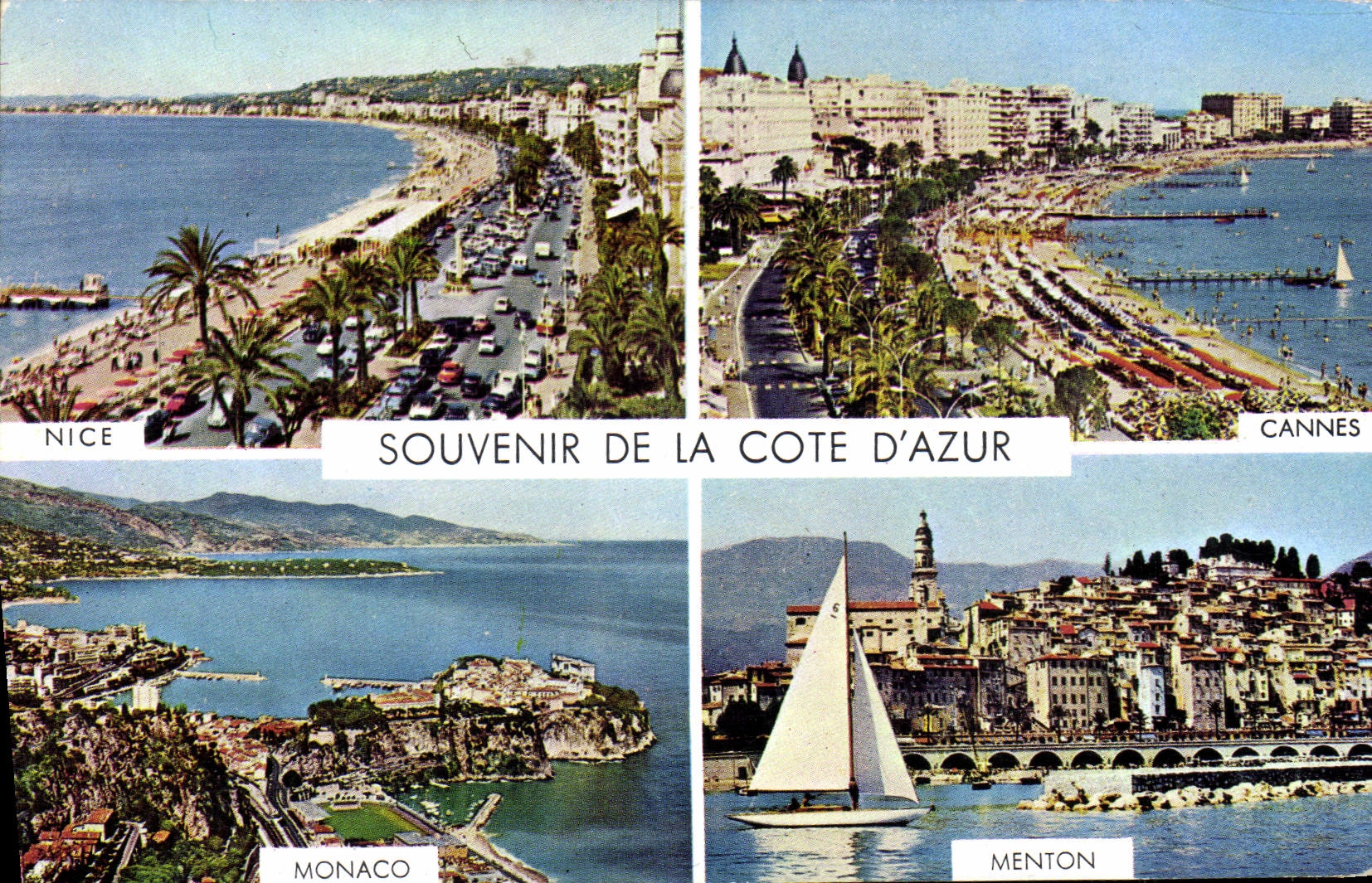 CPM Souvenir De La Cote D'Azur Nice Cannes Monaco menton