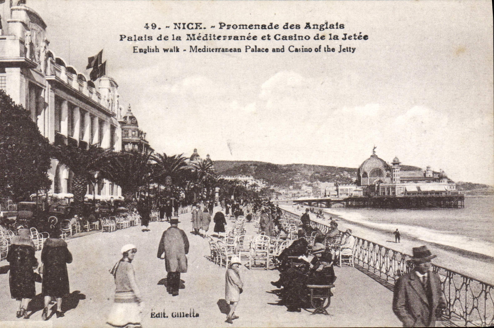 CPA Nice Promenade Des Anglais Palais De La Mediterranee Et Casino De La Jetee