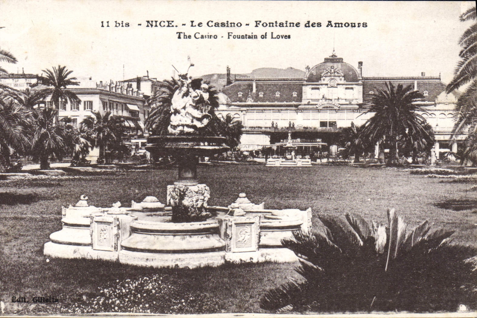 VINTAGE POSTCARD Nice the Casino Fountain Of Amourrs